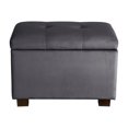 thumbnail image 4 of CorLiving Asha Small Velvet Tufted Upholstered Rectangular Indoor Ottoman with Storage, 4 of 9