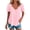 Pink, variant on Women's Casual Short Sleeve V-Neck Blouse Court Style Solid Color Comfortable Breathable Tops Spring Summer Fall Fashion Casual Comfy Relaxed Shirt, Pink M