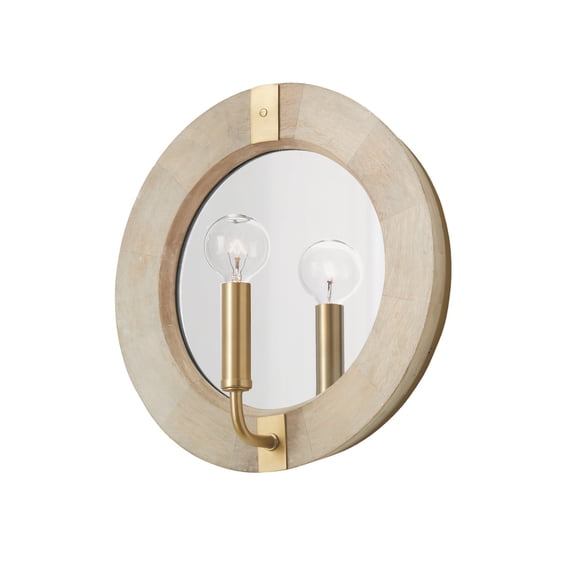 1 Light Wall Sconce In Industrial Style-12 Inches Tall And 12 Inches Wide-White Wash/Matte Brass Finish Capital Lighting 647311Ws