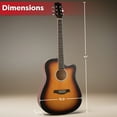 thumbnail image 5 of Hey Play 41in Acoustic Guitar with Case, Capo, Strings, and Picks (Brown), 5 of 8