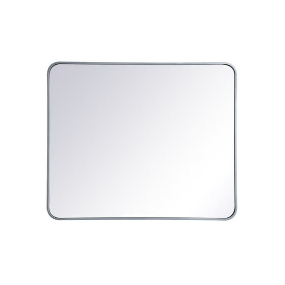 Soft corner metal rectangular mirror 30x36 inch in Silver