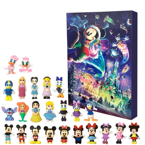 Caja de regalo de calendario de Adviento de Stitch, muñecas MODELO DE figura de Anime de Disney, adorno de Navidad, cuenta regresiva de 24 días, coleccionables, juguetes para niños