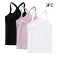 thumbnail image 2 of ZACPNCV 3 Pieces Girls Dance Tank Tops Racerback Camisole Undershirts Spaghetti Strap Camis Dance Clothes Tank Tops for Girls Multicolor 4-5 Years, 2 of 9