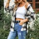 thumbnail image 3 of Camisa tipo blusa con puños para mujer,Camisa de franela a cuadros para mujer de manga larga a cuadros para mujer Camisa a cuadros para mujer Achieve More, 3 of 6