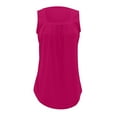 thumbnail image 4 of BYHONG Women's Loose Pleated Square Neck Tank Top Summer Sleeveless Vest Blouse, Plus Size Casual Top for Women Hot Pink XL, 4 of 6