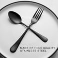thumbnail image 4 of Set of 12, Stainless Steel Dinner Forks and Spoons Silverware Set, Heavy-Duty Forks (8 Inch) and Spoons (6.7 Inch) Cutlery Set, Dishwasher Safe (Black), 4 of 6