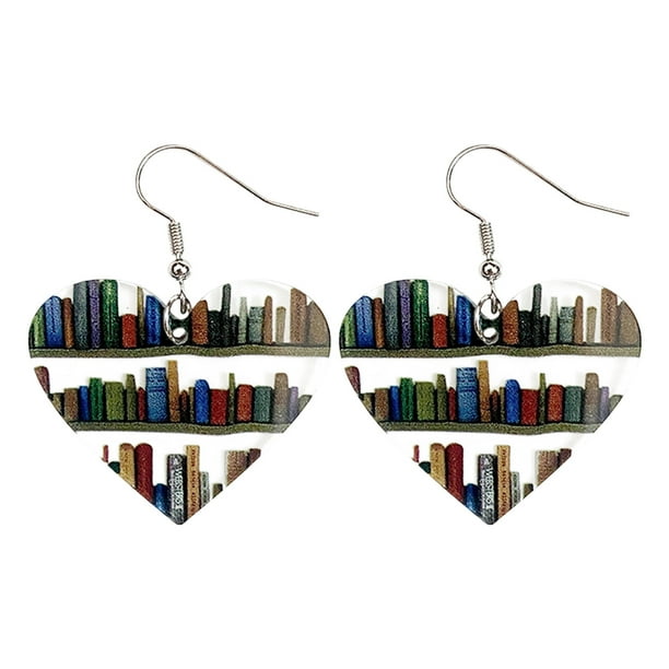 onlyliua Ofertas Especiales Pendientes de Libro,Pendientes para Amantes de Los Libros,Pendientes de Libro,Pendientes de Libro