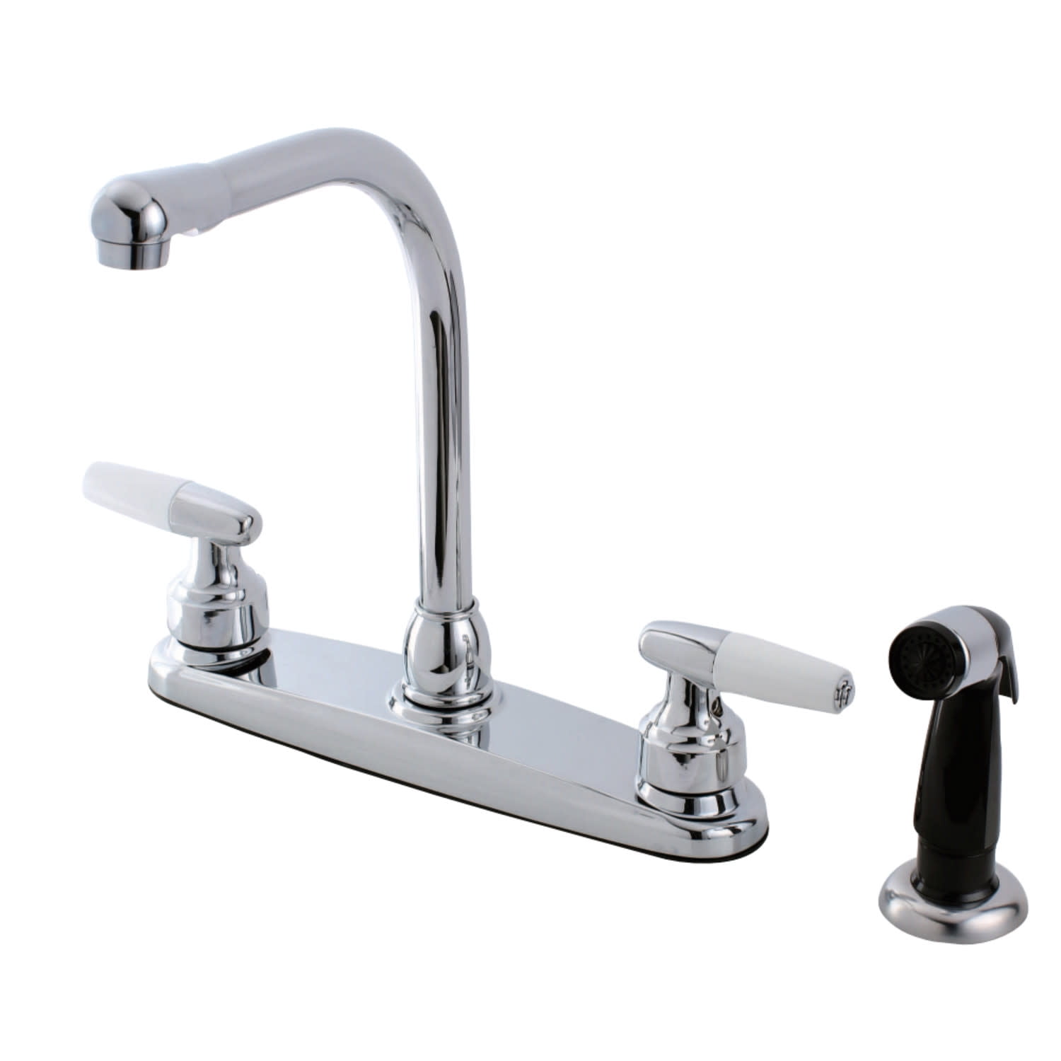 Kingston Brass FB751 Americana 8-Inch Centerset Kitchen Faucet with Sprayer, Polished Chrome