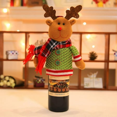 

Jeborah Wine Bottle Cover Bags Decoration Home Party Santa Claus Christmas