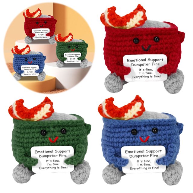 Crochet Trash Can Fire Dumpster Office Y Regalos Del