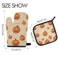 thumbnail image 2 of Yayeee Oven Mitts and Pot Holder Set of 4 Heat Resistant Kitchen Gloves Baking Hot Pad, Halloween Pumpkins Pattern, 2 of 5