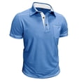 thumbnail image 4 of Stamzod Mens Polo Shirts Short Sleeve Casual Golf Shirt Vintage Collared Work T Shirts Light Blue B XXL, 4 of 6