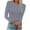 Gray, variant on Patlollav Womens Fashion Long Sleeve Stretch Slim Fitted T-Shirt Blouse Solid Basic Tops