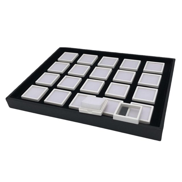 Bandeja de joyería jinwen blanca para almacenamiento de piedras preciosas