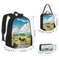 thumbnail image 2 of Easygdp Countryside Farm Cow Mochila para Niños y Niñas con Set de Caja de Almuerzo y Estuche para Lápices 3 en 1, Mochila Escolar Estampada para Adolescentes, 2 of 7