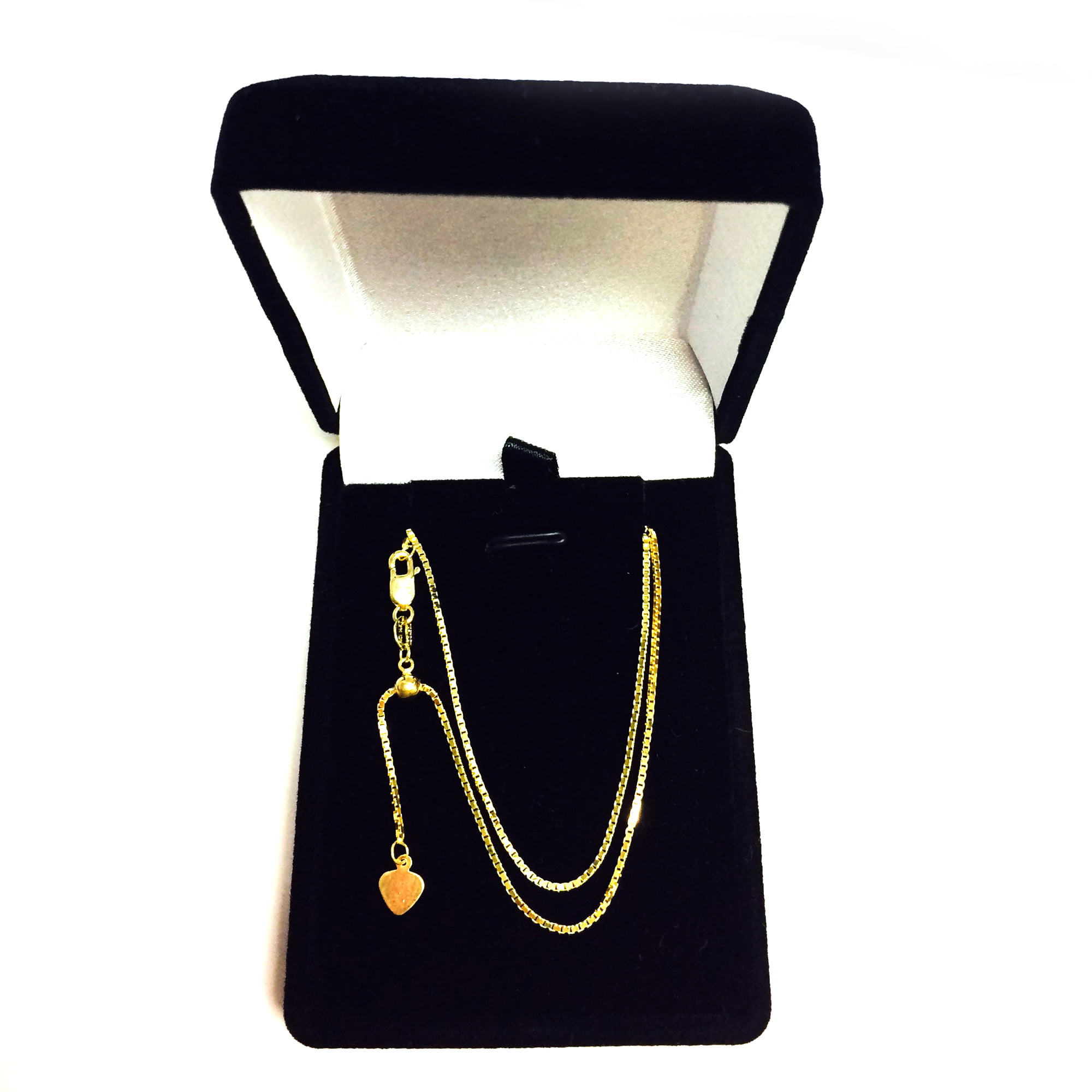 14k Yellow Gold Adjustable Box Chain Necklace, 1.15mm, 22 