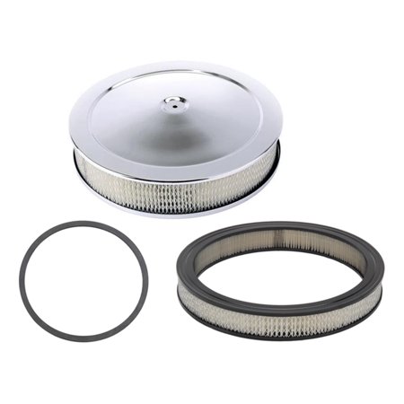 14' Chrome Air Cleaner - Chrome Performance Air Cleaner Kit, 14 x 3 Inch, 4 Barrel Carb