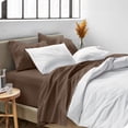 thumbnail image 5 of Bare Home Premium 1800 Collection 4-Piece Bed Sheet Set, Split Head Flex King, Cocoa, 5 of 11