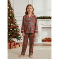 thumbnail image 4 of Rdhnmea Family Christmas Pajamas Matching Sets Plaid Tops and Elastic Waist Pants Loungewear Xmas Jammies Holiday Sleepwear, 4 of 10