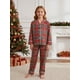 thumbnail image 2 of Pijamas navideños familiares a juego, camisetas a cuadros y pantalones con cintura elástica, pelele para bebé., 2 of 10
