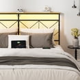 thumbnail image 6 of GUNAITO Full Size Floating Bed Frame Metal Platform Bed with LED Lights & Charging Station Modern Bed with Headboard and Under-bed Storage Black, 6 of 10
