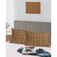 thumbnail image 4 of Vintage Rattan Queen Pillow Cases Set of 2 - Microfiber Bed Throw Pillow Covers, Minimalist Abstract Wicker Texture Brown Decorative Lumbar Pillow Cover with Envelope Closure for Sofa/Travel 20"x30", 4 of 6