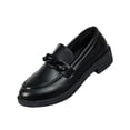 thumbnail image 5 of Xucatan Women's Patent Leather Loafers with Metal Chain Detail, Round Toe Low Block Heel Slip On Shoes with Wide Toe Box, Comfortable Non Slip Flats for Daily Walking and Casual Wear Gift, 5 of 9