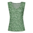 thumbnail image 4 of MIASHUI Camisoles pour Femmes Été Col en V à Boutons Chemises Décontractées Blouse à Imprimé Floral, Vert Armée, TTG, 4 of 4