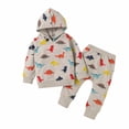thumbnail image 2 of Hicidod Baby Girls Sweatsuit 2 Piece Set Cute Printed Fall Winter Casual Toddler Track Suit Long Sleeve Hoodies Sweatpants Outfit, 2 of 7