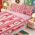 thumbnail image 3 of Manfei Vintage Christmas Snowman Zipper Twin Comforter Sets with Fitted Sheet and 2 Pillowcases,Merry Xmas Zipper Bedding Set,Pink Reversible,4-Piece, 3 of 7