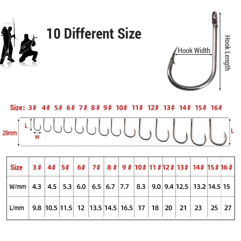 100pcs Fishing Hooks Barbed Fishhook for Saltwater Freshwater High