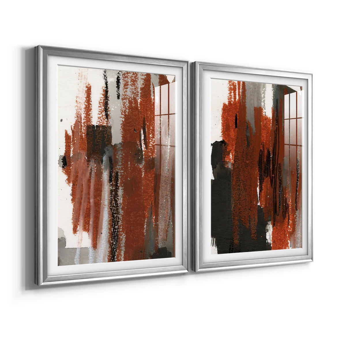 Wexford Home Loft Pastel V Premium Framed Print, 30.5" x 42.5" - Ready to Hang, Silver (Set of 2)