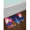 thumbnail image 2 of City Bath Mat, Colorful Image of Fireworks in the Sky over Business District Ho Chi Minh in Vietnam, Plush Bathroom Decor Mat with Non Slip Backing, 29.5" X 17.5", Multicolor, by Ambesonne, 2 of 2