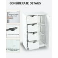 thumbnail image 3 of FurnitureR White Bathroom Storage Cabinet with Shelf/Drawers Narrow Corner Organizer Standing Cupboard, 3 of 6