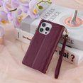 thumbnail image 6 of Allytechgroup Compatible with iPhone 11 Pro Flip Case with Lanyard, PU Leather Credit Card Slot Shockproof Protective Back Cover Phone Wallet Case with Shoulder Strap for iPhone 11 Pro, Winered, 6 of 9