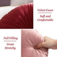 thumbnail image 2 of Velvet 18-Inch Round Throw Pillow for Home Decorative Couch, Red (Set of 2), 2 of 6