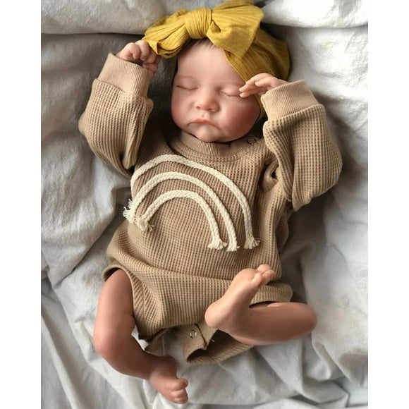 iCradle Reborn Baby Dolls 19inch Soft Body Realistic Newborn Baby Dolls Real Life Doll with Clothes and Bottles Toys Set for Kids Age 3+