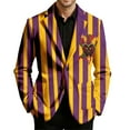 thumbnail image 4 of IWRICH Men's Mardi Gras Suit Jacket Printed Corduroy Lapel Button Blazers Jackets with Pockets for Formal Event 02-Yellow L, 4 of 4