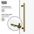 thumbnail image 2 of VIGO Elan 56 to 60 in. W x 74 in. H Frameless Sliding Shower Door in Matte Brushed Gold with 3/8 in. (10 mm) Clear Glass, 2 of 15