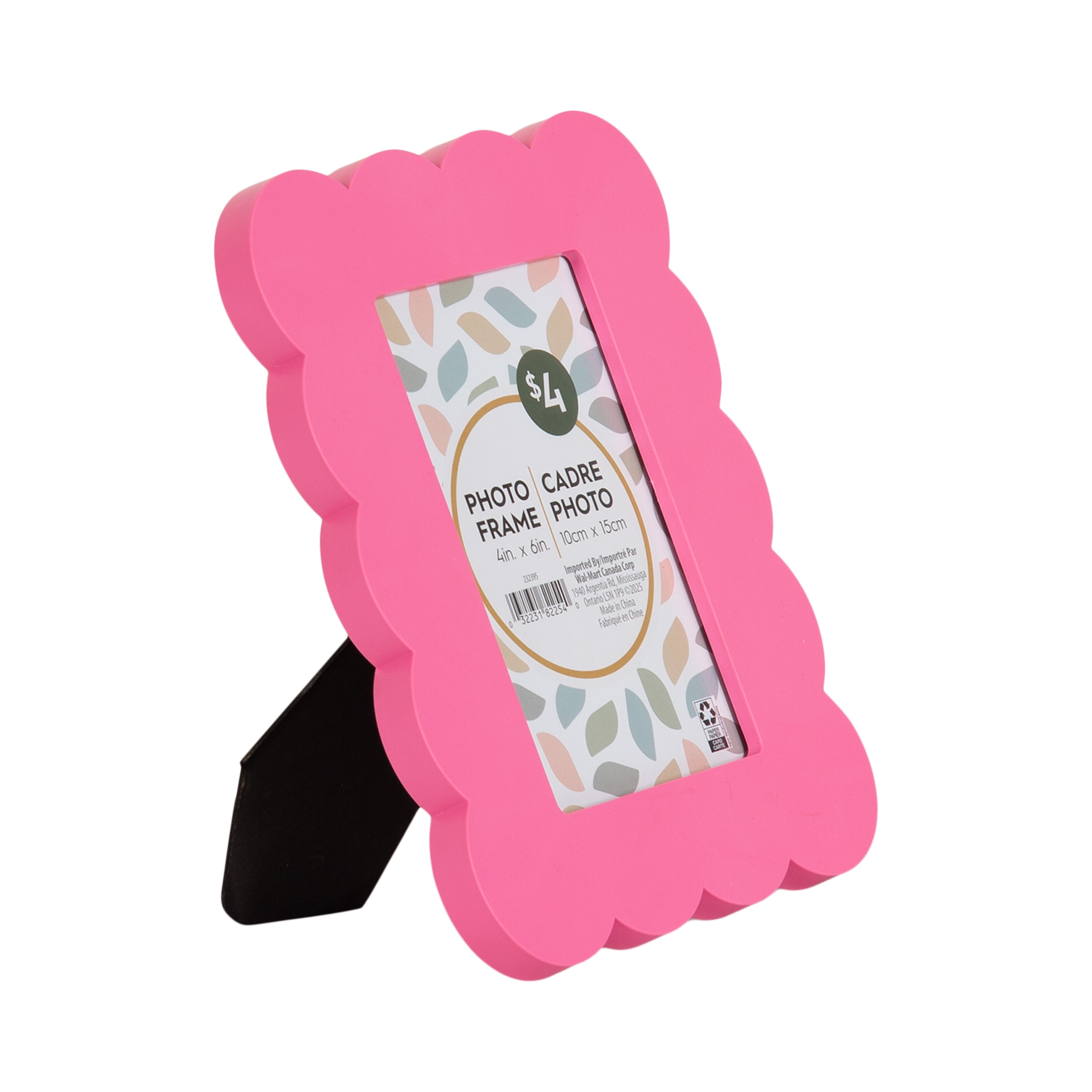 DesignOvation Scalloped 4" x 6" Pink Decorative Tabletop Picture Frame