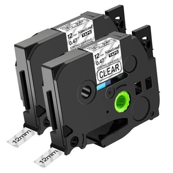 NineLeaf 2 Pack Compatible for Brother P-Touch Black on Clear TZe TZ Label Maker Tape TZe-S131 TZ-S131 12mm 0.47'' Extra Strength Laminated Label Tape