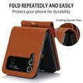 thumbnail image 2 of Allytechgroup Galaxy Z Flip 4 Case with Wallet for Girls Women, RFID Blocking Detachable Shoulder Strap Cards Holder Slim Case Cover for Samsung Galaxy Z Flip 4, Brown, 2 of 7