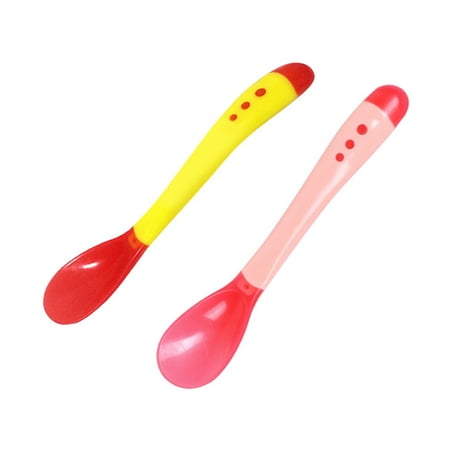 

NICEXMAS 2pcs Baby Spoon Multipurpose Anti-Scald Feeding Spoons for Baby Infant Newborn (Random Pattern)