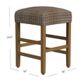 thumbnail image 3 of HomePop 25" Indoor Square Backless Upholstered Counter Stool, Brown Window Pane Print, 3 of 10