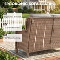 thumbnail image 4 of Gymojoy 3-Seater Outdoor Wicker Sofa, Rattan Deep Seat Patio Couch with Removable Cushions for Balcony, Deck & Backyard, 4 of 9