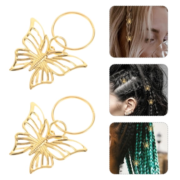 FRCOLOR 12 Pcs African Butterfly Clip Hair Braid Rings Accessory