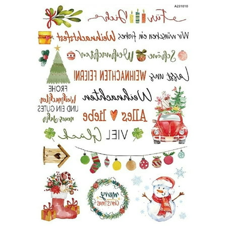 

Opvise Creative Candle Tattoos DIY Stickers Rich Clear Patterns Vibrant Color Anti-fall Simple Operation Xmas Style Body Decals for Christmas B