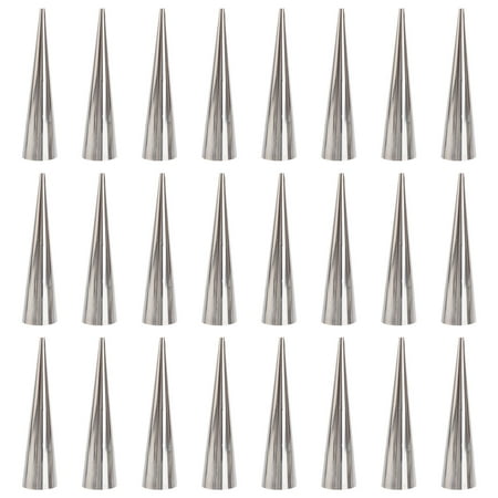 

24PCS Stainless Steel Pastry Cream Horn Molds Conical Tube Cone Pastry Roll Horn Mould Kitchen Baking Coil Tool