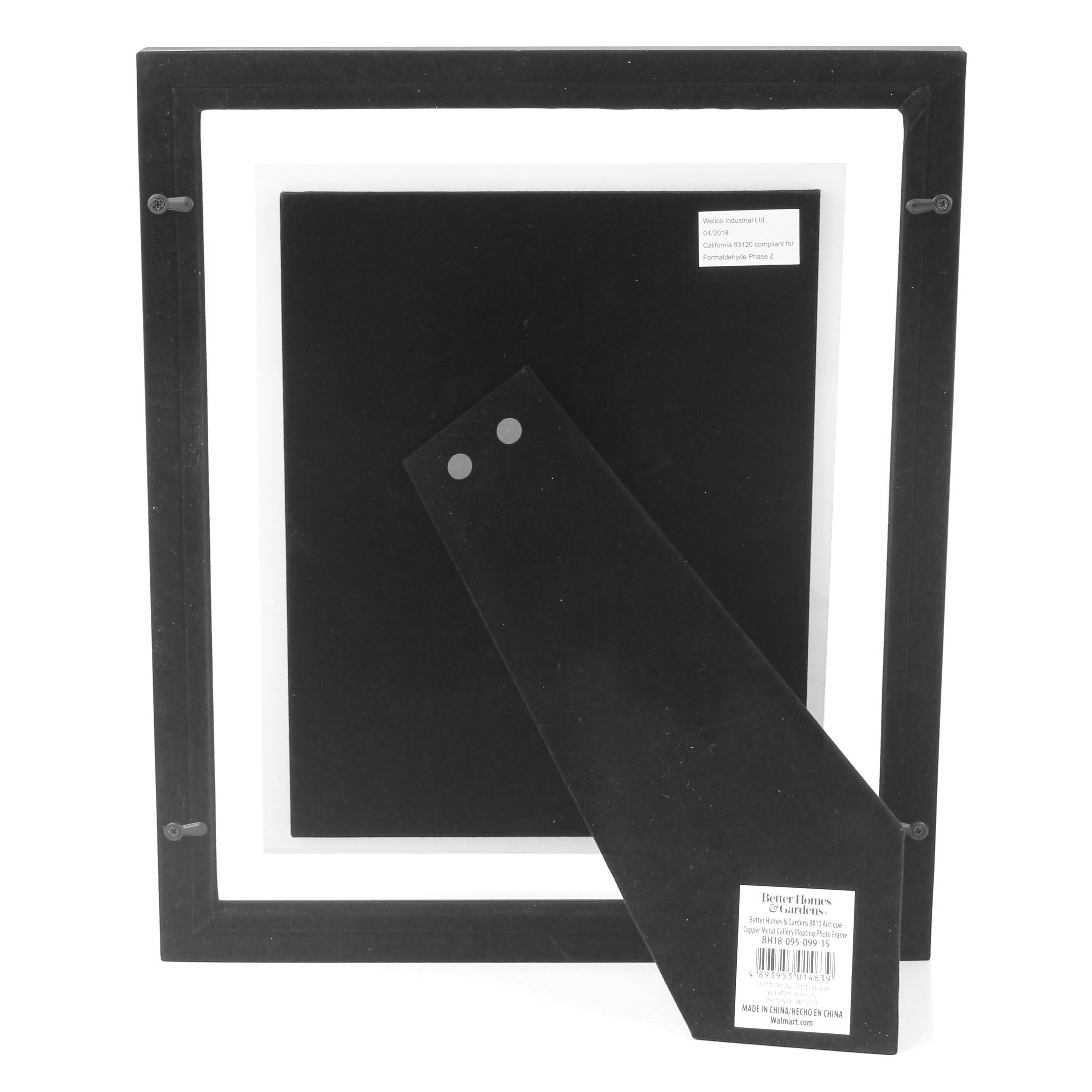 Better Homes & Gardens 8" x 10" Rectangle Metal Tabletop Floating Picture Frame, Antique Copper