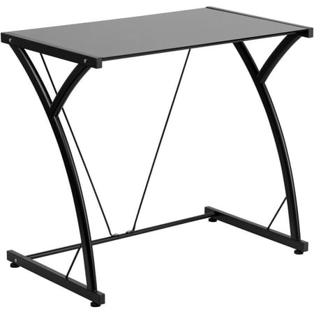 Flash Furniture Contemporary Tempered Glass Computer Desk with Matching Frame